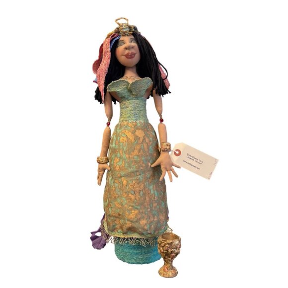 Cindy Sowers Other - Cindy Sowers 2009 Handmade Cleopatra Doll w/ Cup Artisan Fabric & Wire Details
